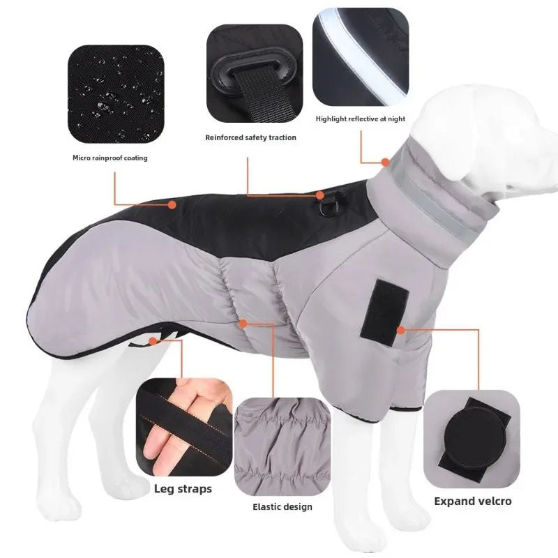 Reflective winter dog coat, view 5